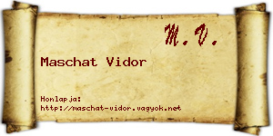 Maschat Vidor névjegykártya